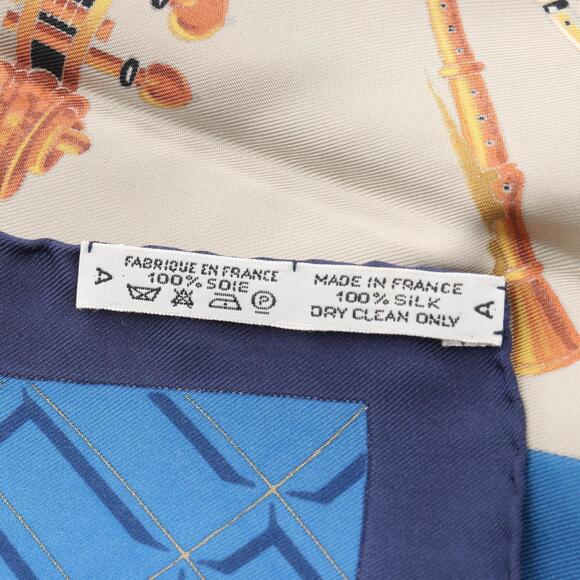 HERMES Blue Silk Scarf - Picture 3 of 6